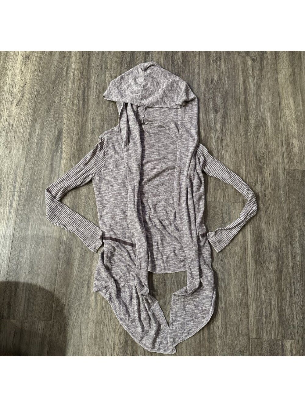 Free People Knit Fringe Cardigan with Hood Taupe  Size Medium